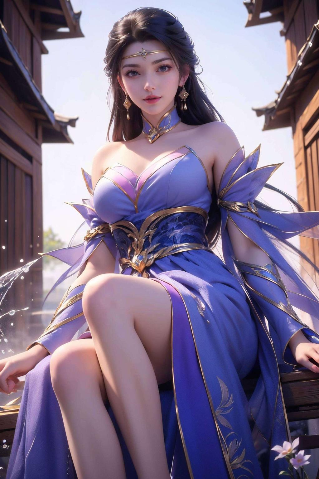 清新脱俗国漫古风盛宴！楚灵玉泳装壁纸