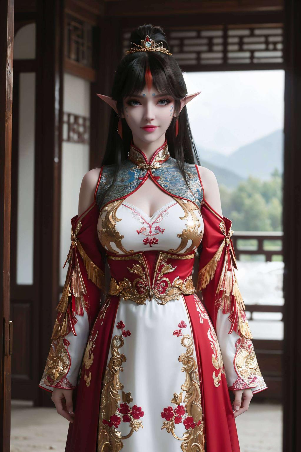 宛如画中行今天给大家带来一款古风满满的手机壁纸——凤清儿望月！画面中