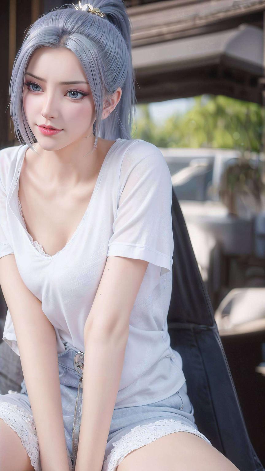 韩月之美跃然屏上细腻笔触捕捉月光下她的静谧风采