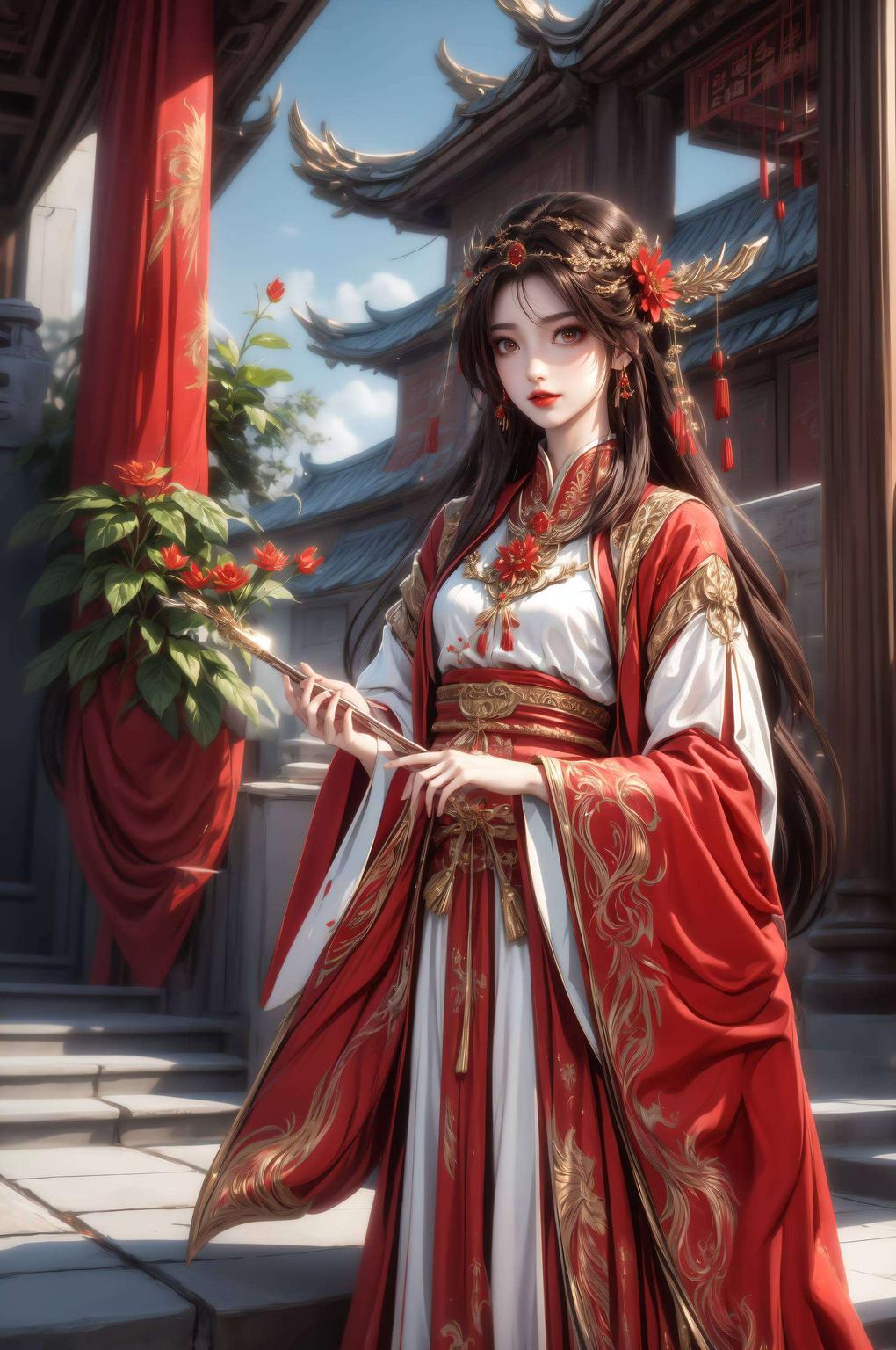 灵儿优雅背影尽显神秘魅力带你穿梭奇幻世界！