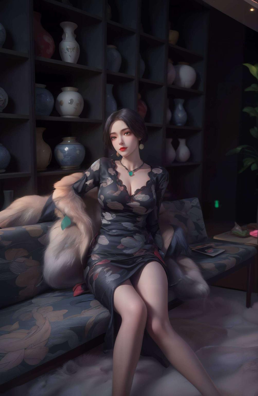 主角是AI国漫女神即墨花雪看这粉色背景映衬下的花雪