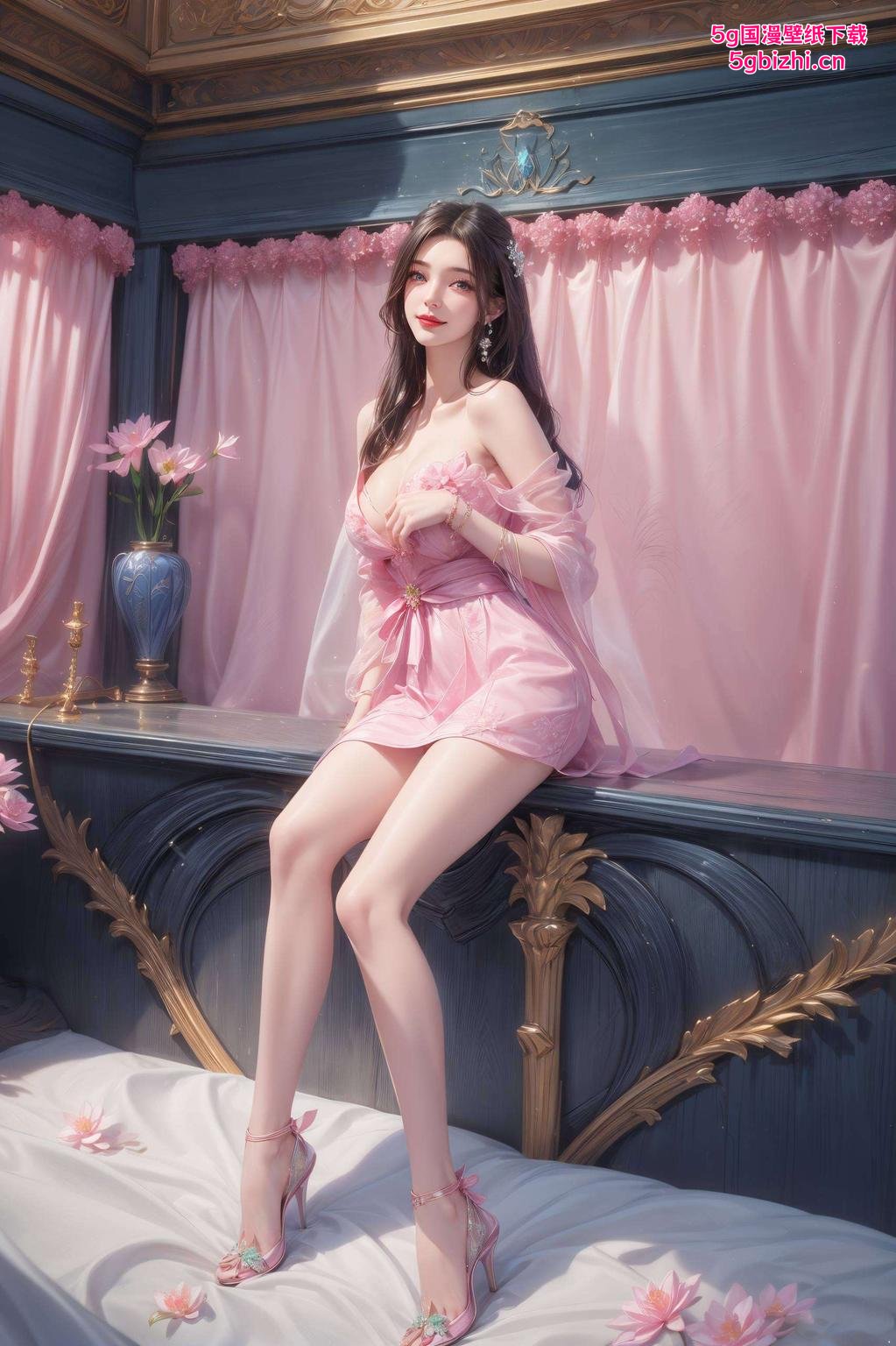 这款紫色动漫壁纸婉约动人