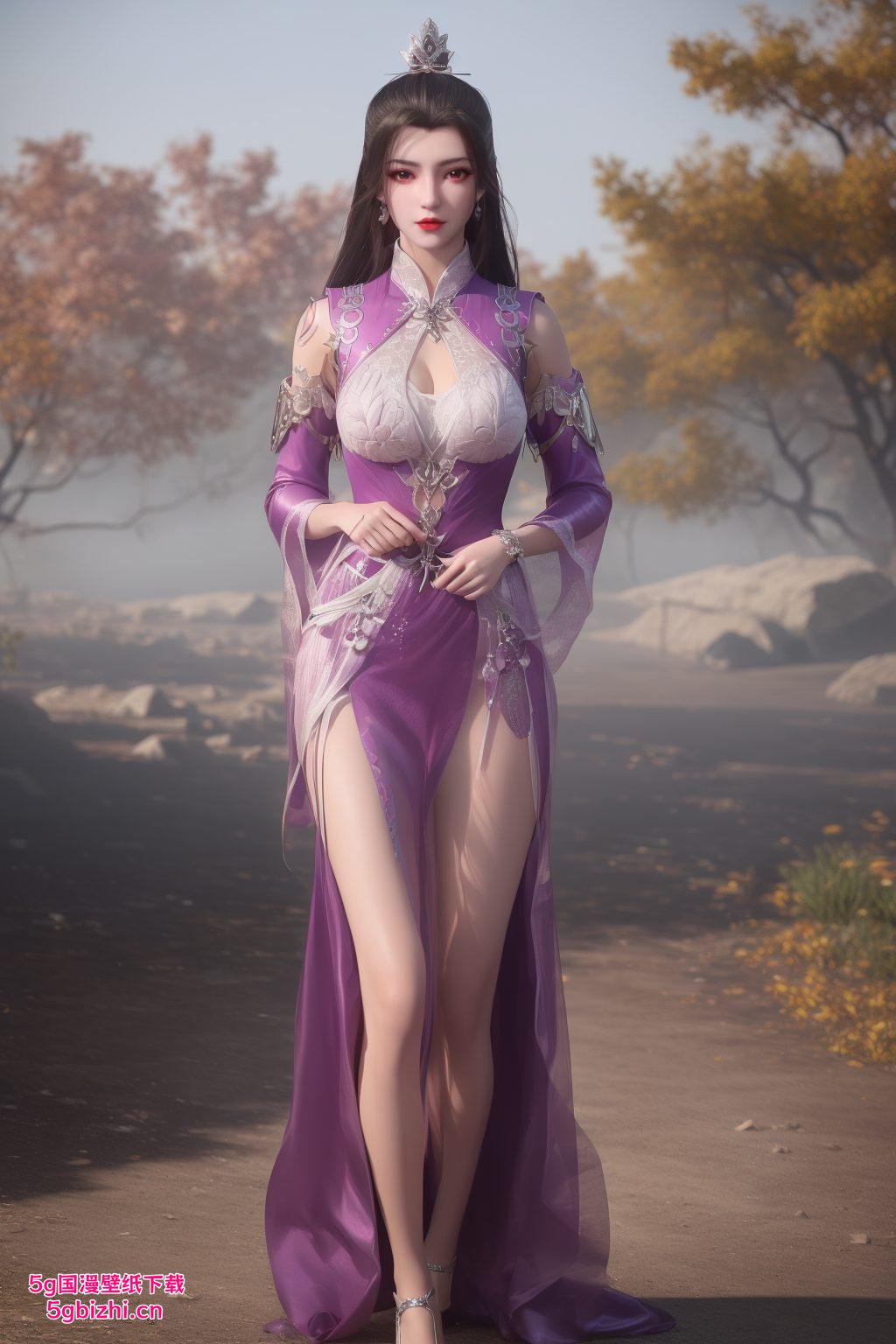 绿色背景中仿佛能感受到柳眉间的仙气飘动