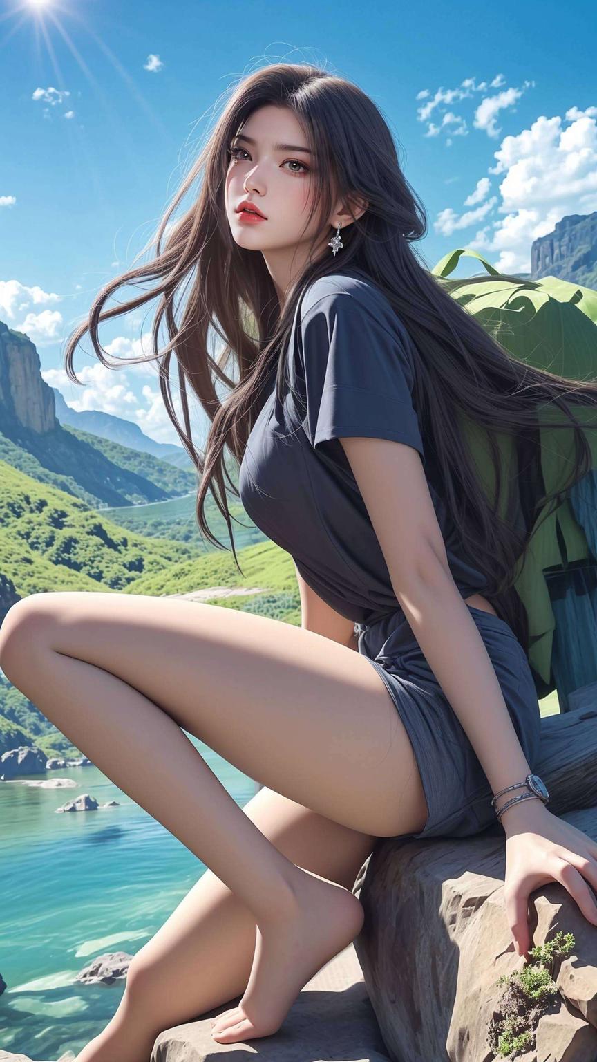 清新唯美陆雪琪的玉腿如雕塑般精致