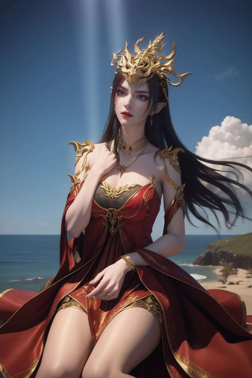 眼神犀利蛇发飘逸