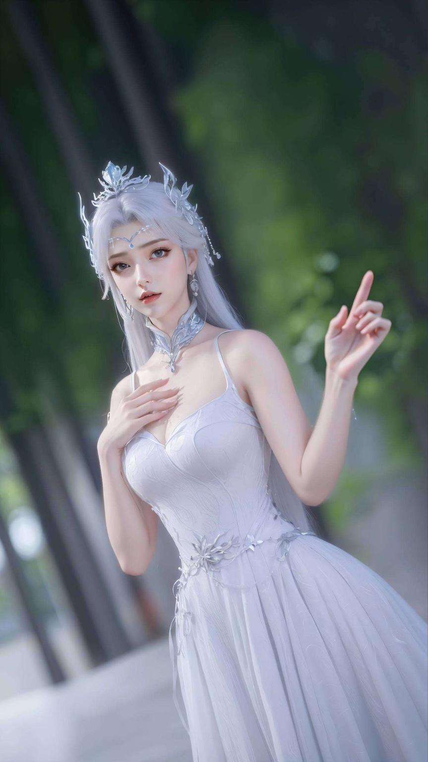 清冷气质尽显绿意盎然映眼前