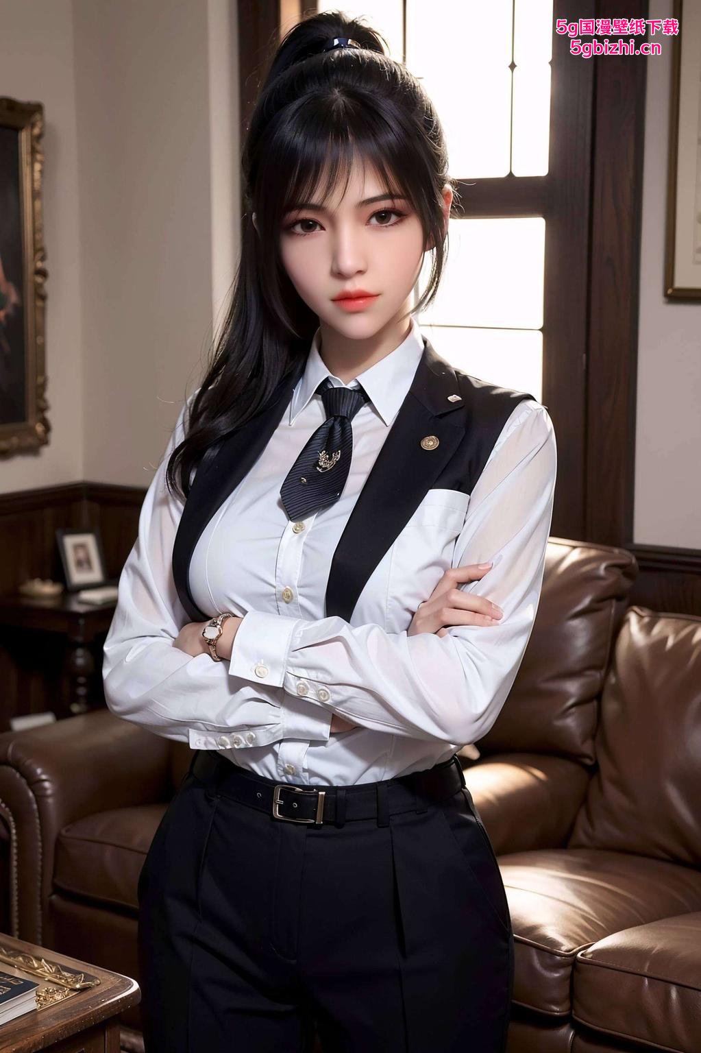 英姿飒爽今天给大家带来一款超美的AI国漫女神——雄兵连琪琳的手机壁纸！这款折叠屏专属壁纸