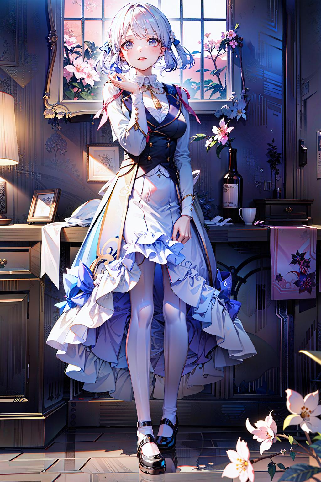 二次元控福利来啦！这款神里凌华拿扇子的壁纸风度翩翩