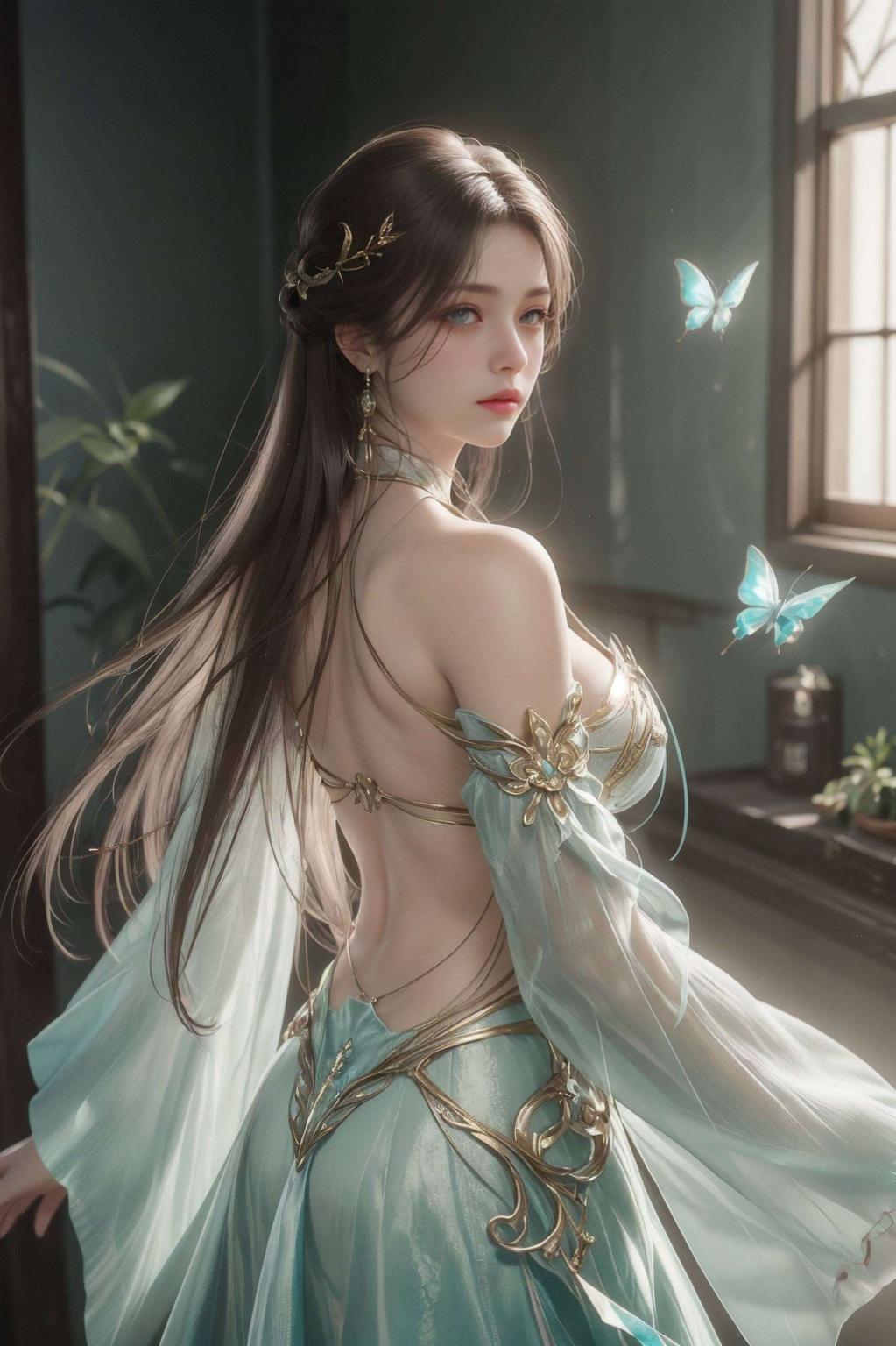 宛如画中人以古香古色的游戏场景为背景