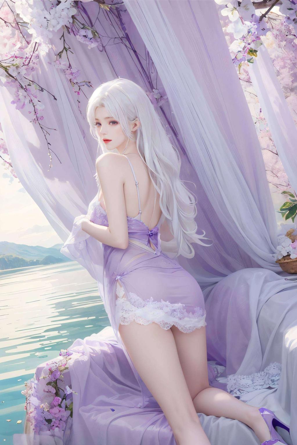 紫色壁纸映衬下小医仙挥剑斩破虚空