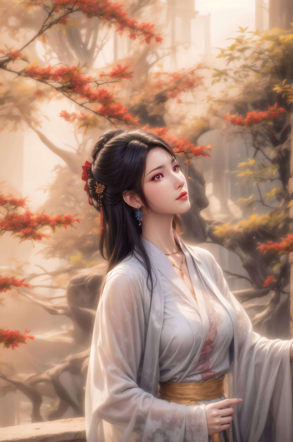 国漫女神夭夭美艳动人感受AI绘画的魅力