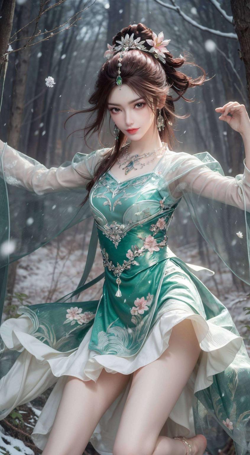 炫彩壁纸映仙姿手机背景美如画