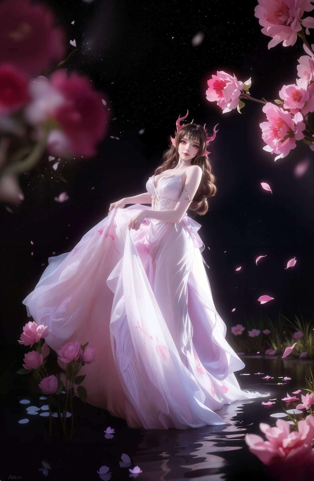 画面中孤独的月光下