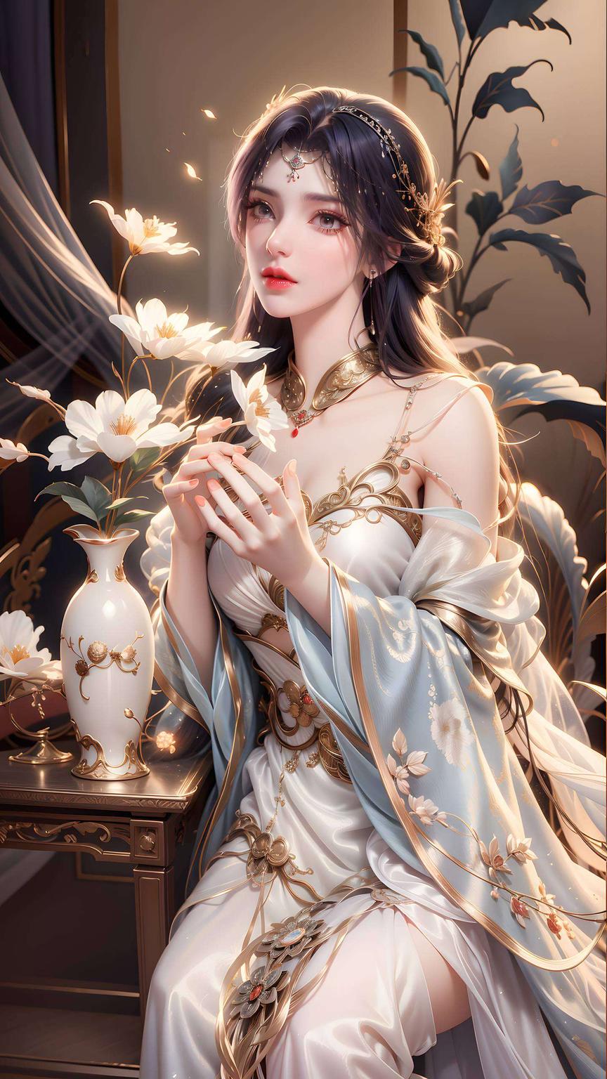 让你的手机瞬间变身艺术馆！快来看看这款以星空为背景云曦优雅身影为主题的壁纸