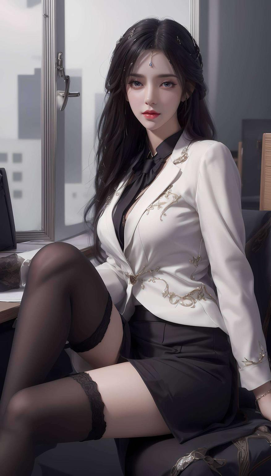 这画面高清到每一片叶子都清晰可见！看看这坐在石头上的云曦