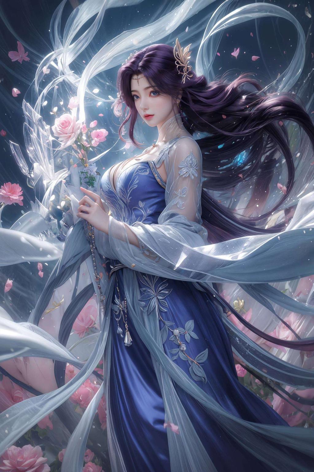 仿佛置身幽雅画卷中一袭泳装映衬着古典美