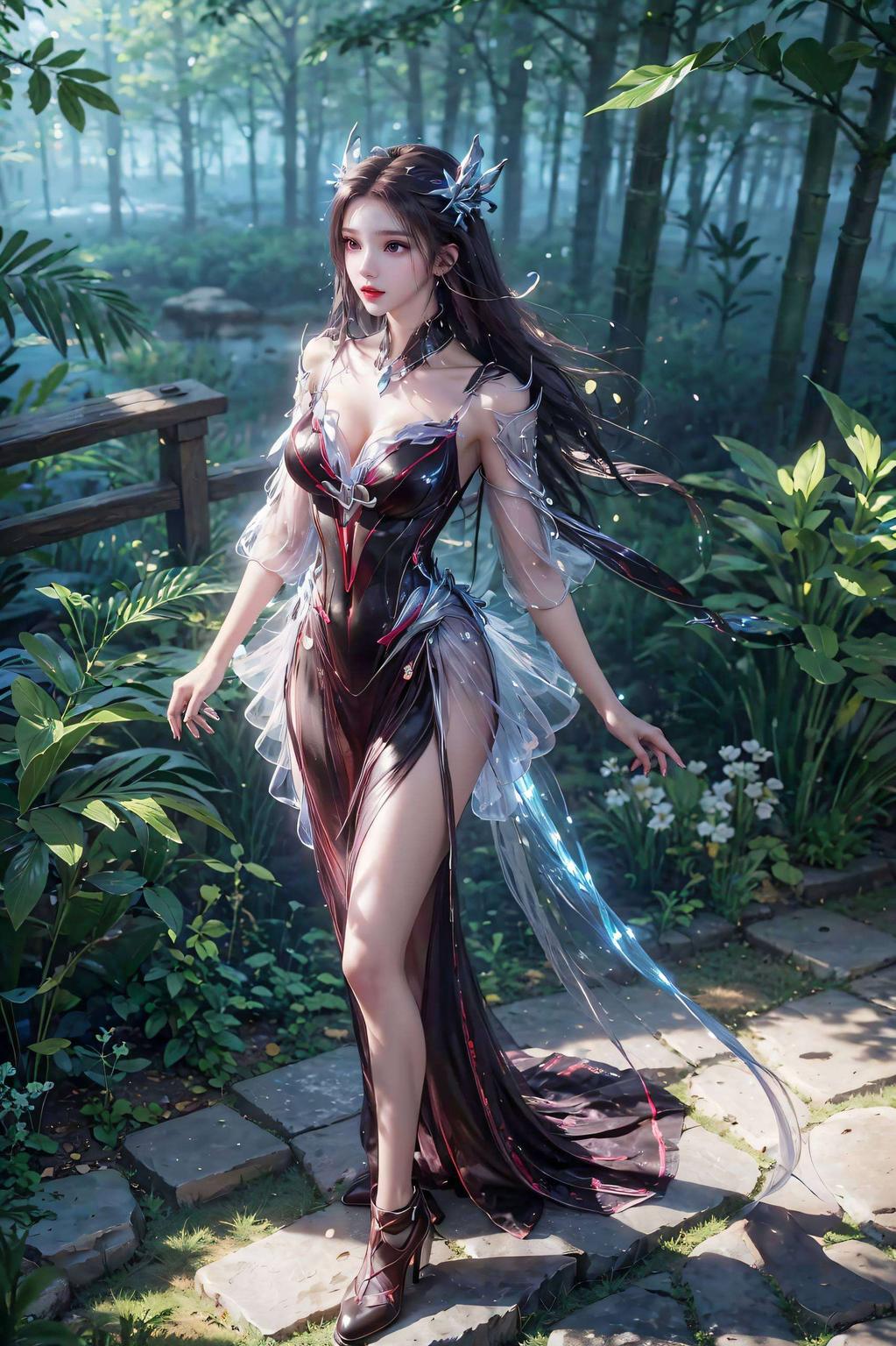 修长如玉朱竹清高清壁纸腿照