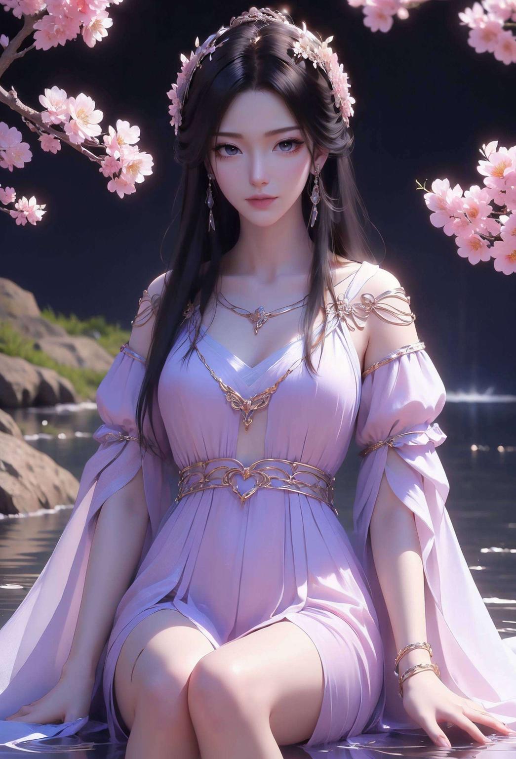 仿佛从画中走出飘逸的发丝